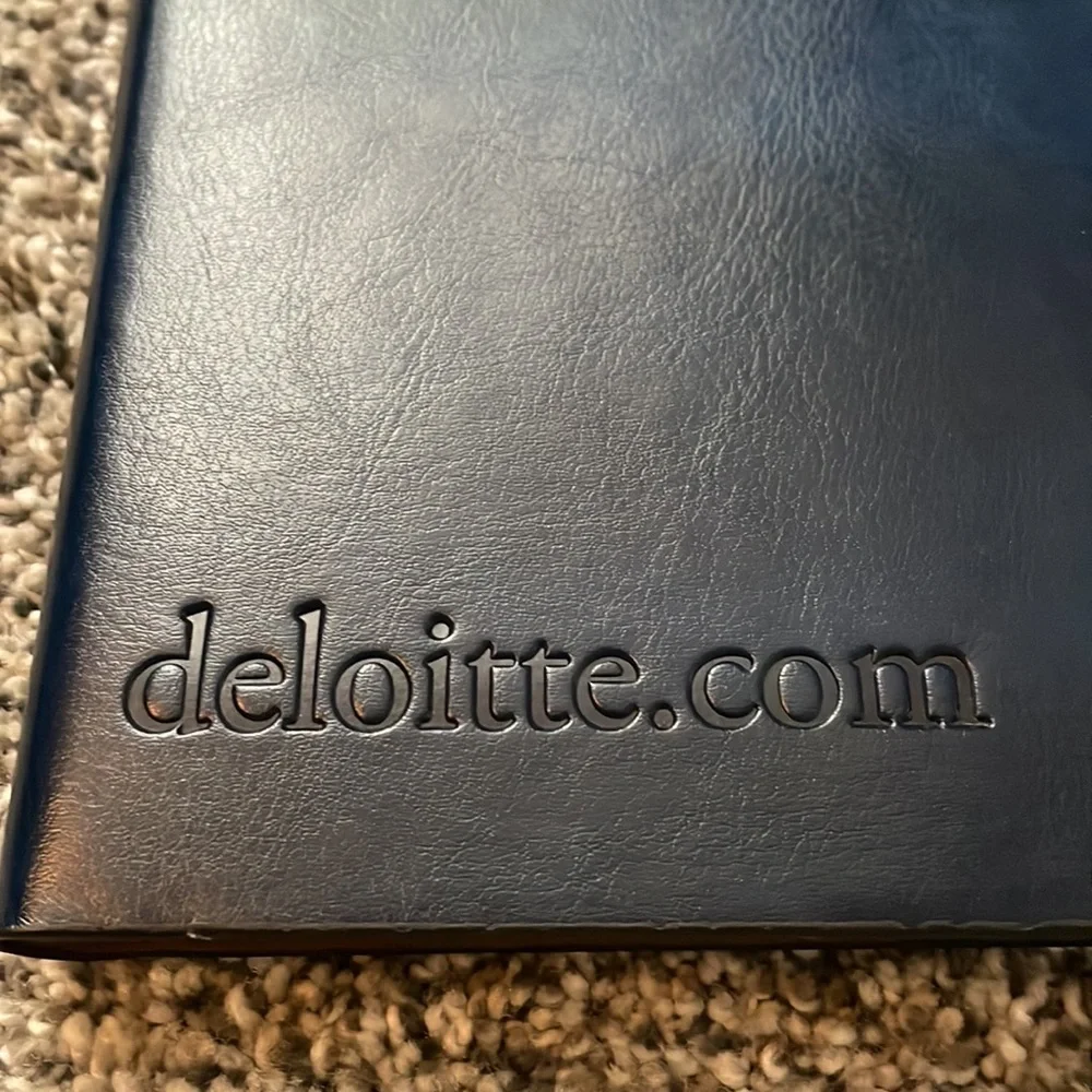 NWOT. Deloitte Leather Day Planner. Open style.
